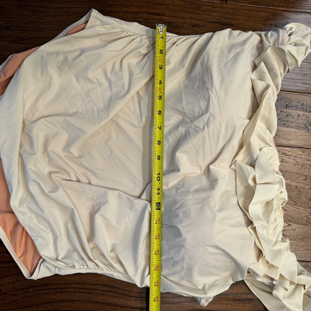 J. Crew NWT Matte Ruffle One Shoulder One Piece Swimsuit Size 22 Ivory Natural - Picture 8 of 12